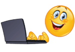 Emoji escribiendo en la computadora